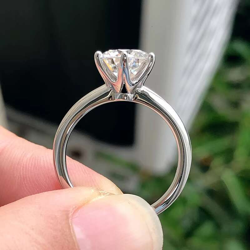 0.5-1.5ct 18K Gilded Laboratory Cultivated Diamond Ring Wg/yg/rg Blade Design D/E-VVS2 Round Cut Diamond Womens Engagement Ring