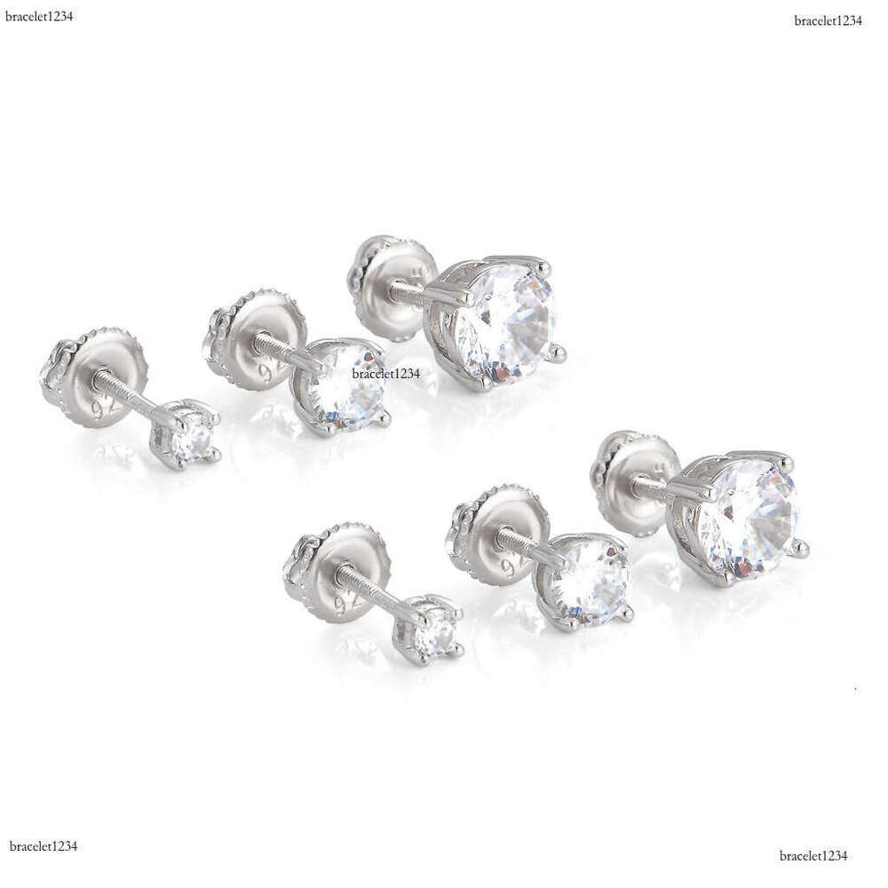 Luxury Hip Hop GRA Certificate Ice out VVS Moissanite 3mm 5mm 7mm earrings for men and women Free delivery