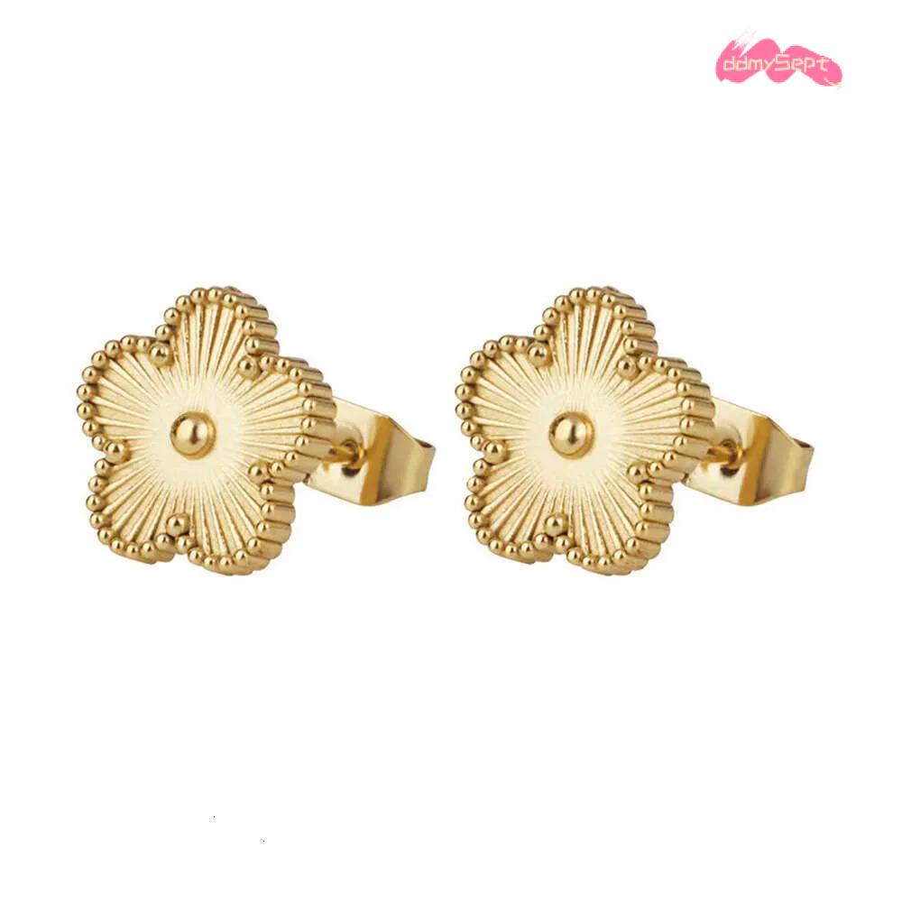 Shape Stainless Steel Earrings Lucky Clover Leaf Jewelry for Women Versatile Fashion H11.21 ddmysept