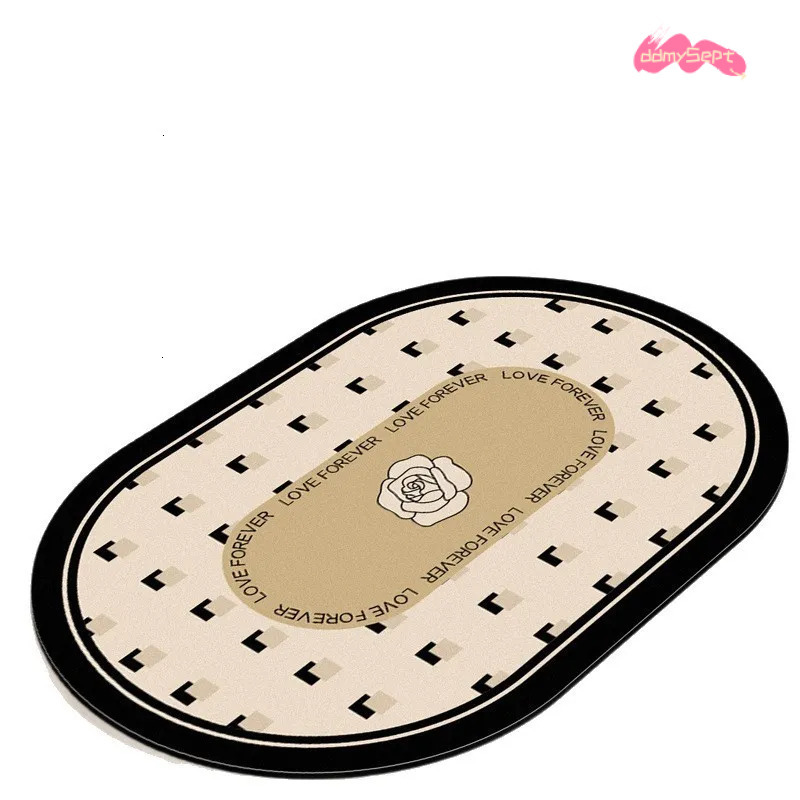 Light Luxury French Style Bathroom Toilet Door Absorbent Quick Dry Non Slip Diatomaceous Earth Mat H11.21 ddmysept