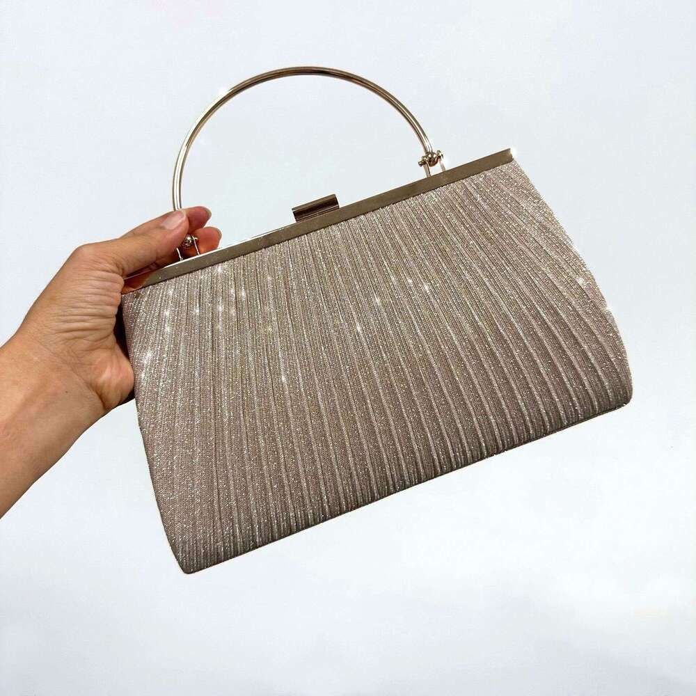 New Folded Shiny Evening Handbag, Mobile Phone Women's Banquet Qipao Dress Bag, KTV Princess Bag