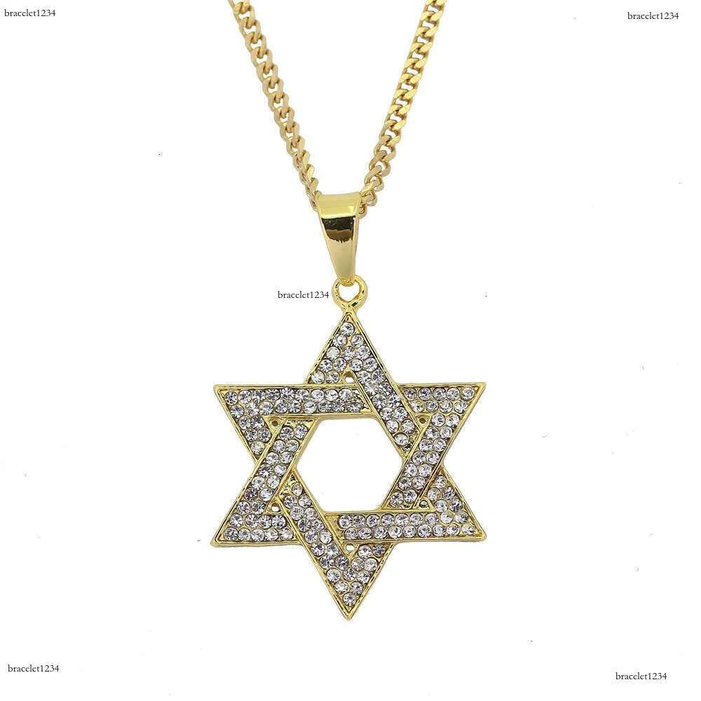 cuban Moissanite pendant necklace pass GRA certified Rhie Star of David Pendant Necklace Hip Hop Jewelry sier