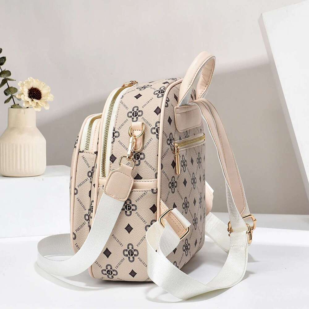 Chic Women S Backpack Lightweight Casual Commuter Daypack With Random Print Design Bag Bag