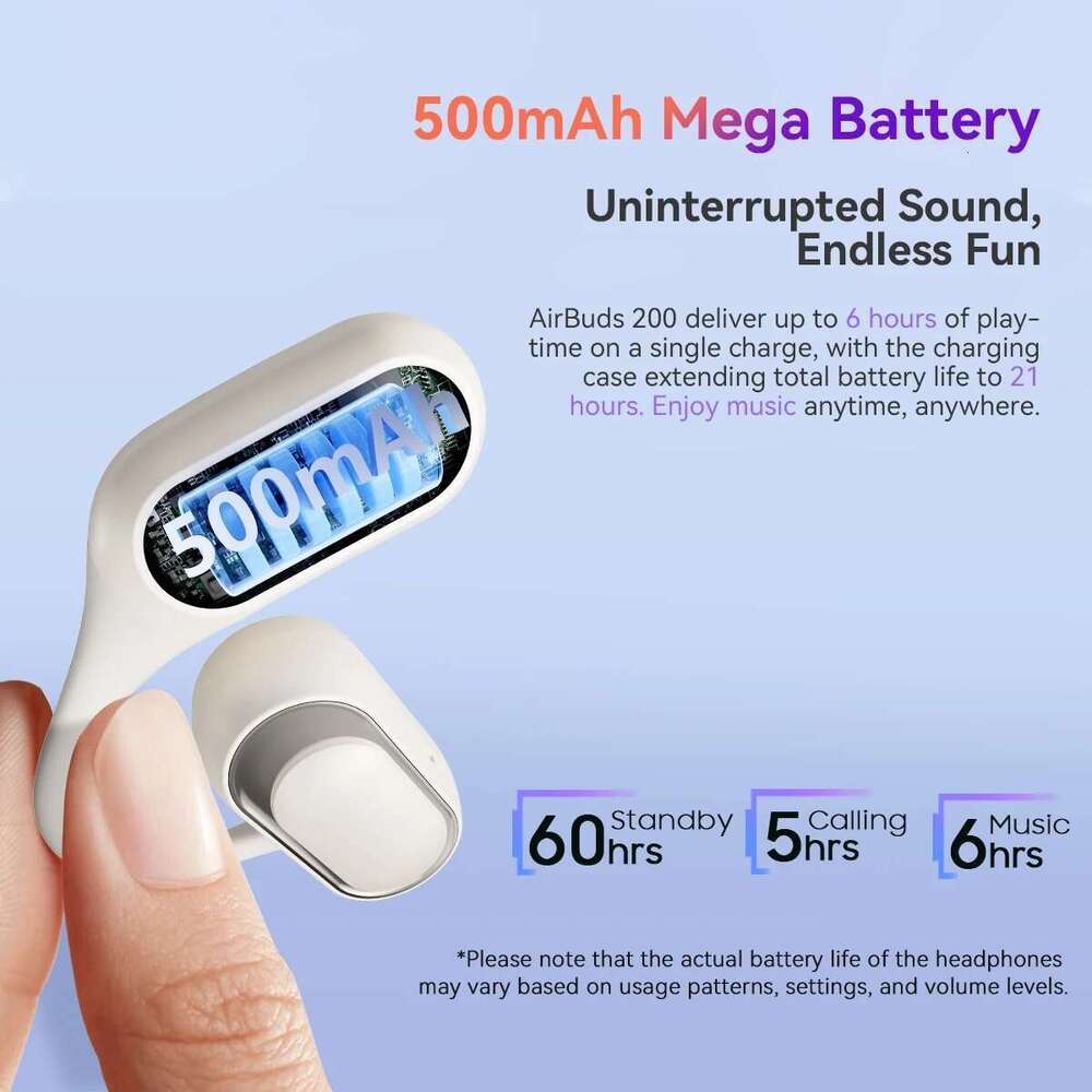 Blackview Airbuds 200 Headset Open-Ear Wireless Headphones Touch Control Sports Air Conduction Bass ENC Earphones 500mAh IP68