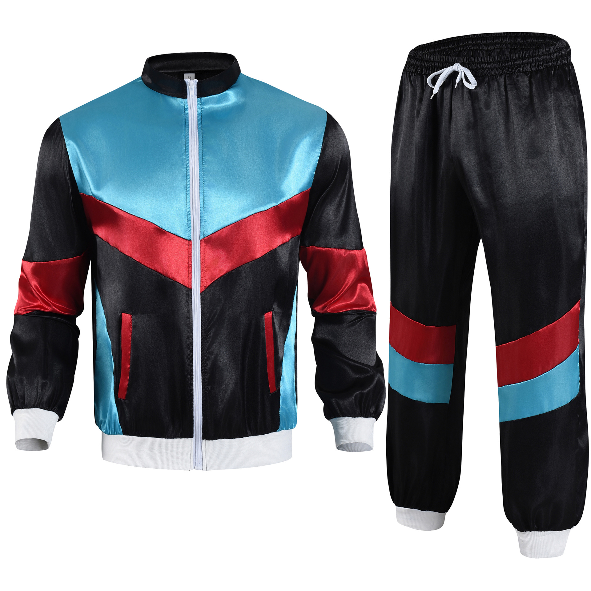 Men's Tracksuits 1980s disco jackets and pants, jogging suits retro style 1980s theme party men's sportswear - view 6