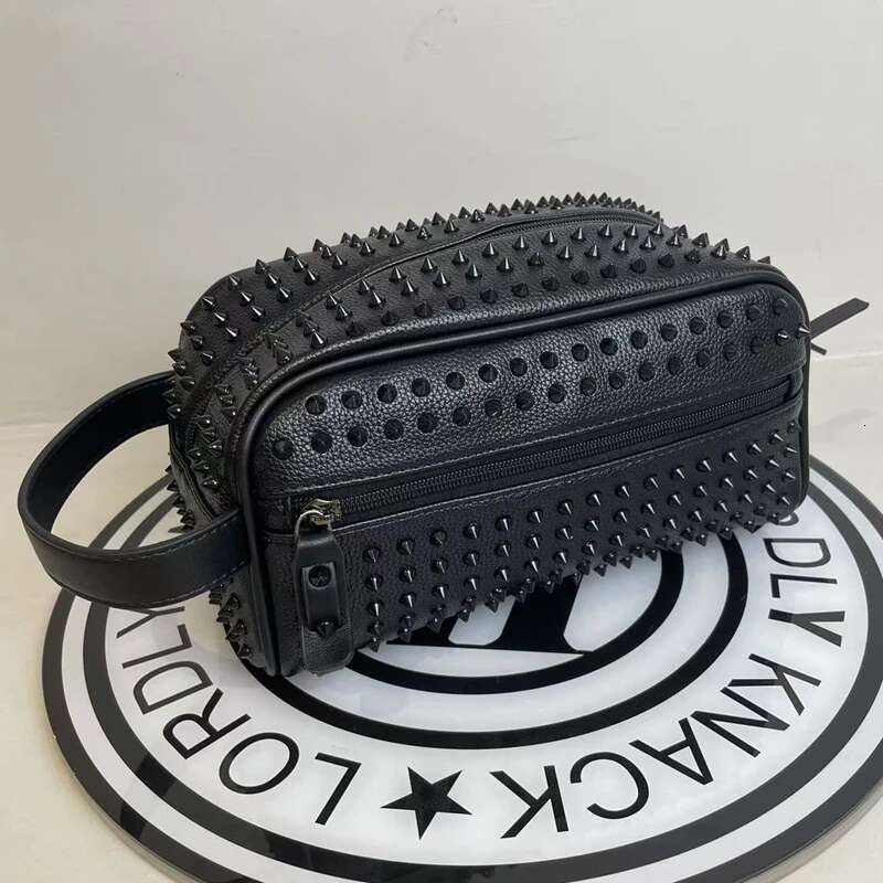 Fashion Casual Men's And Women's Bags Personality Riveted Hold Wash Wallet Mobile Phone Bag