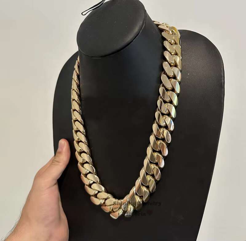 Hip Hop Jewelry Men Rapper Chain 20MM 22 500G Thick 14K Gold Plating 925 Silver Cuban Chain