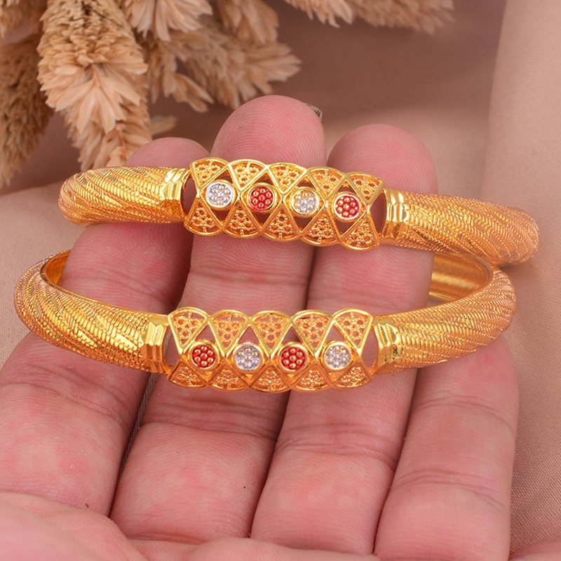 22k Gold bracelet with unique ethnic style, niche, simple, versatile and elegant for women palace style designer bracelet women luxury jewelry bracele - view 3