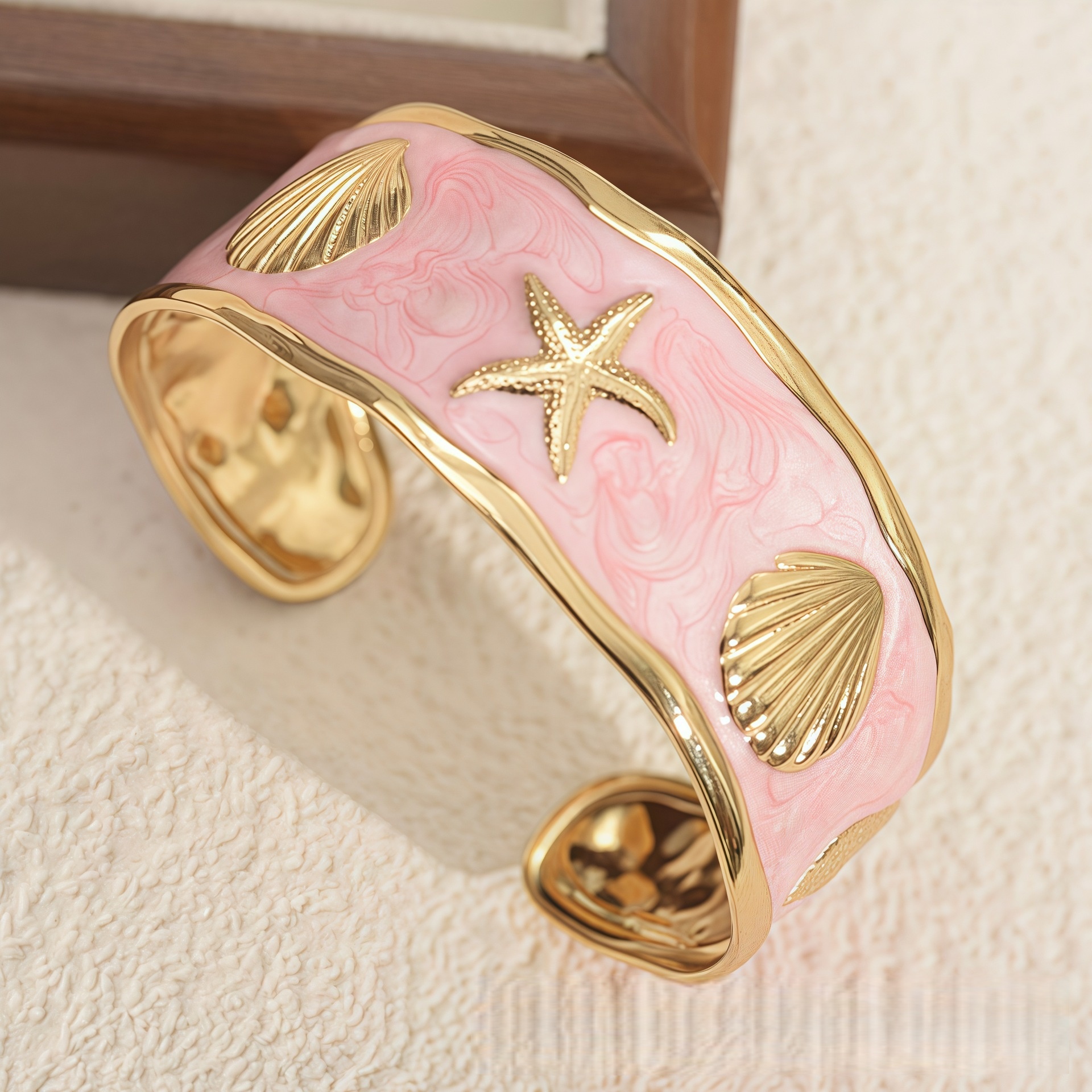Shell Conch Oil-Dripping Stainless Steel Bracelet Fashionable and Versatile Design C-Shaped Open designer bracelet women luxury jewelry gold mens brac - view 5