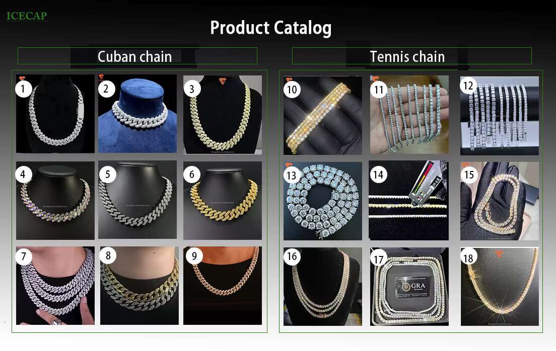 Fully Iced Out Baguette Round Cut VVS Moissanite Tennis Chain 925 Silver Diamond Necklace