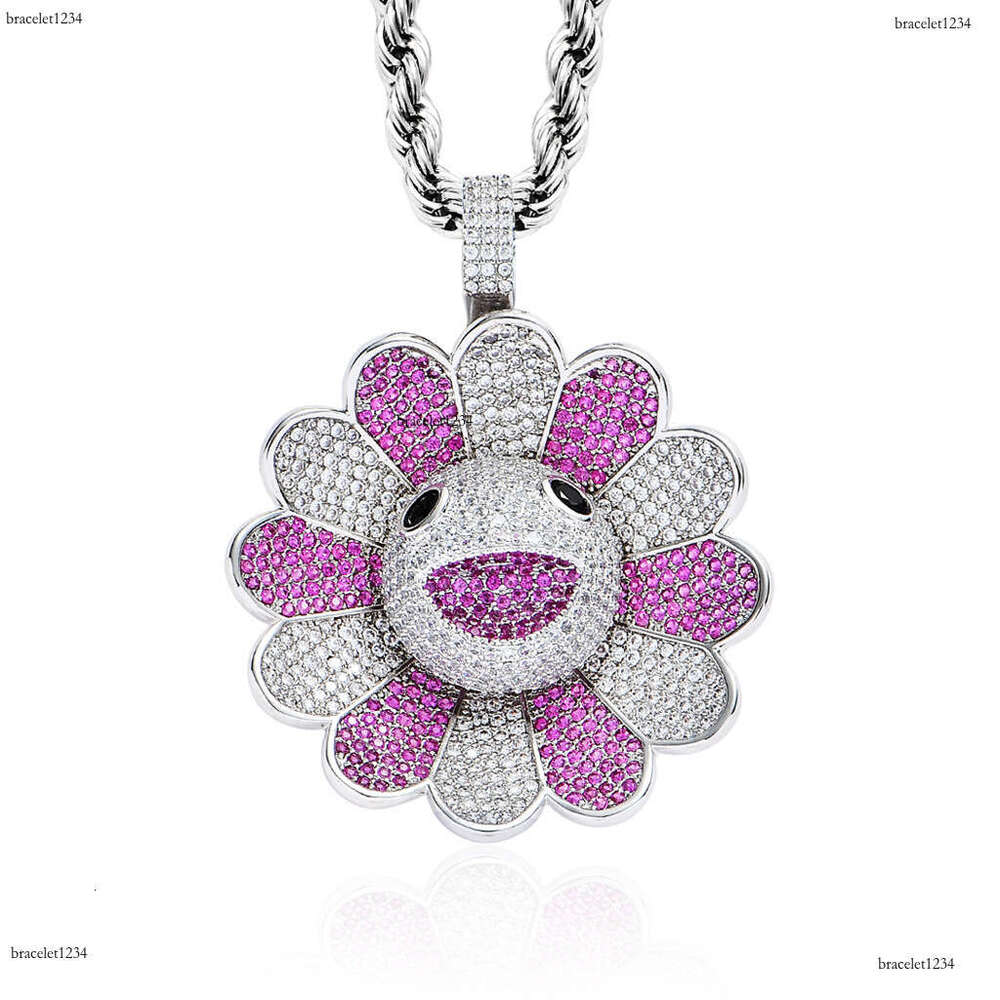 Luxury Designer Rainbow Water Necklace Miniature Inset Sterling Silver Ice Out VVS Moissanite Hip Hop Full Diameter Rotating Pendant FREE shipping