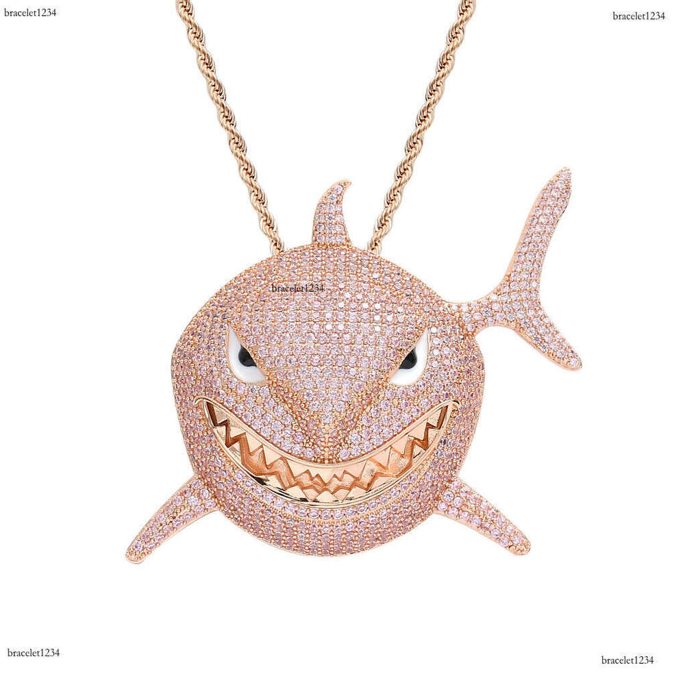 Luxury designer Great Shark Street Advantage Cool Funky Ice Out VVS Moissanstone Hip Hop Cuban Chain Pendant with FREE shipping