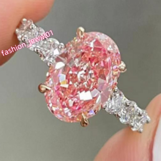 4.07 Ct Lab-grown Diamond VS1Fancy Pink Oval Cut Ring Engagement Ring Classic