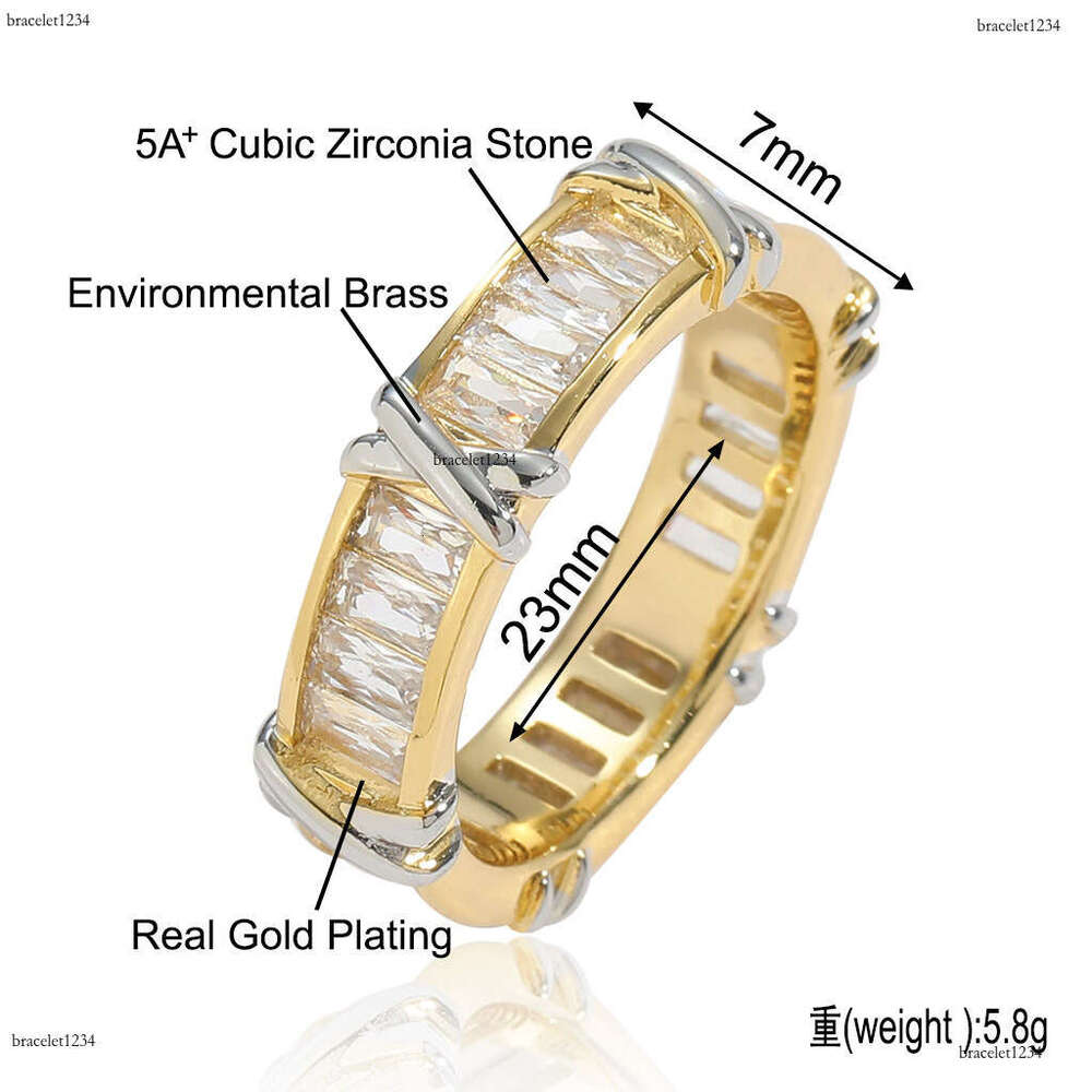 Luxury designer two-tone cross with ice out VVs Moissanite ring, free delivery of hip hop diamond ring for men and women