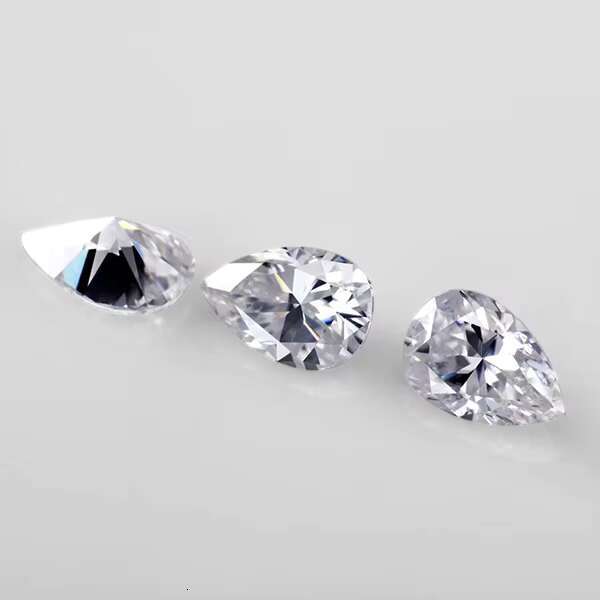 Wholesale Certified Moissanite Pear Stones VVS DEF Diamond Moissanite White Pear Moissanite Diamond test Pass for Jewelry Making