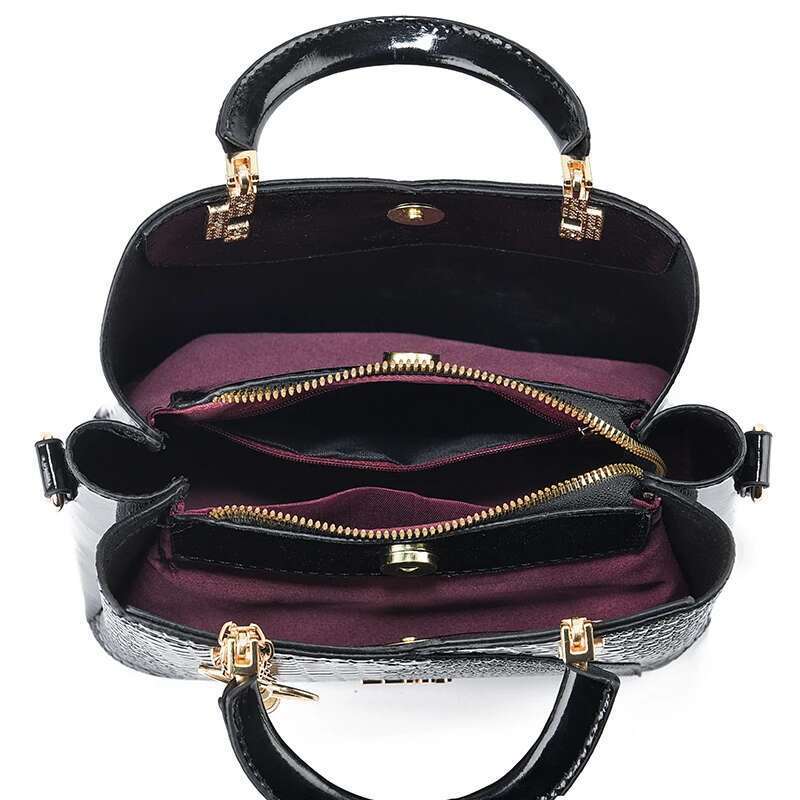 Crocodile Emed Handbag Casual Pu Leather Zippershoulder For Women Trendy Versatile High Qualitydaily Commuting Bag Bag