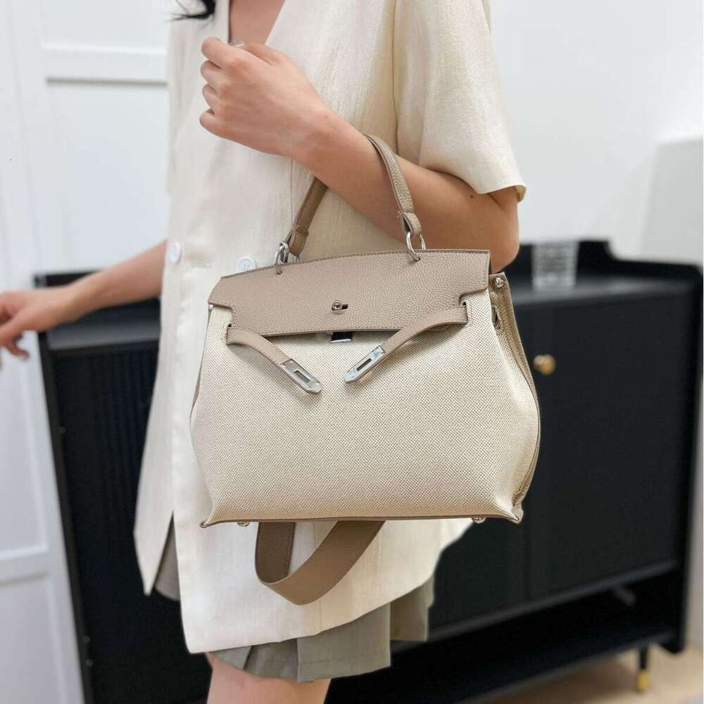Designer Bag Fashionable Tote New Canvas Women S Trendy Kelly Large Capacity Contrasting Color Single Shoulder Diagonal Cross