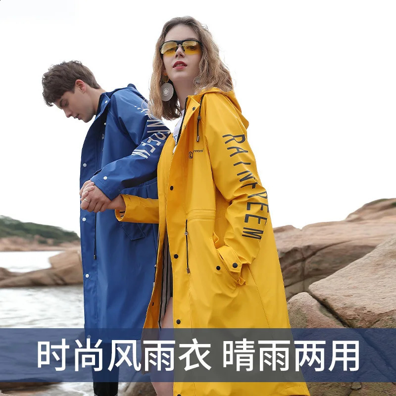 Raincoat Outdoor Long Full Body Adult Double Layer Stormproof PU Raincoat Mens and Womens Rain Poncho Cross Border 250421