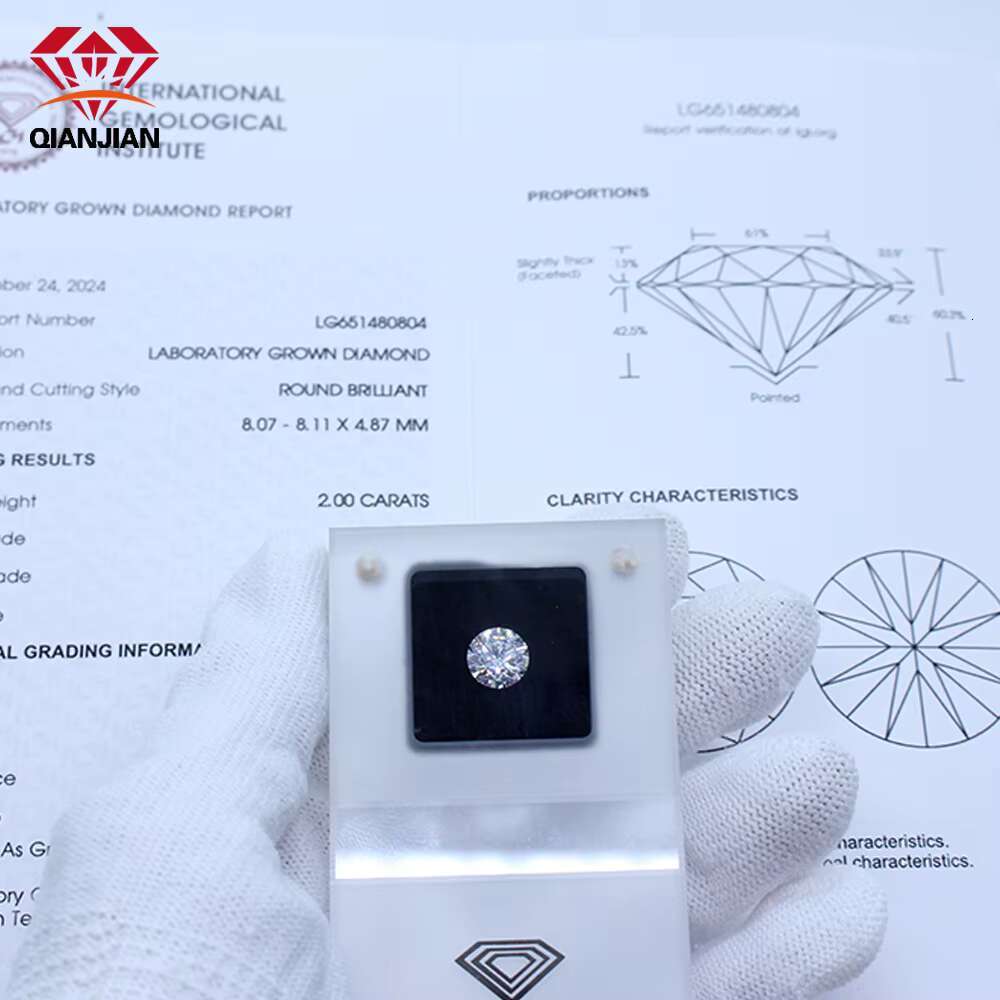 Lab Created 1ct Cvd Diamond Lab Seed Lab Grown Diamonds IGI HPHT Single Crystal Loose Diamonds for Jewelry Making