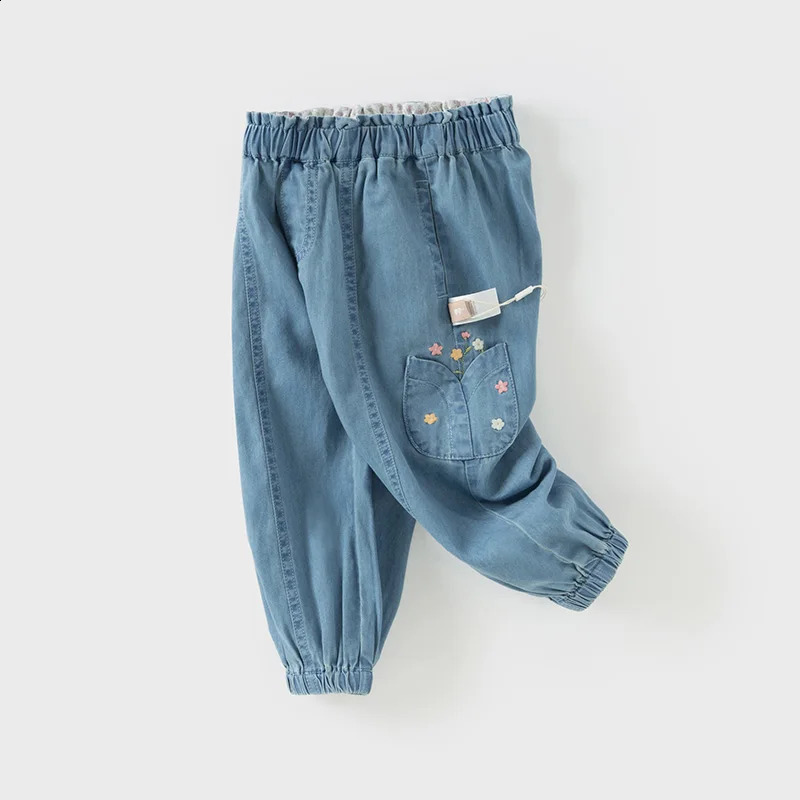 Dave Bella Childrens Jeans 2025 Spring Casual Cute Loose Girls Cotton Pants Gentle Outdoor DB1250333 250414z