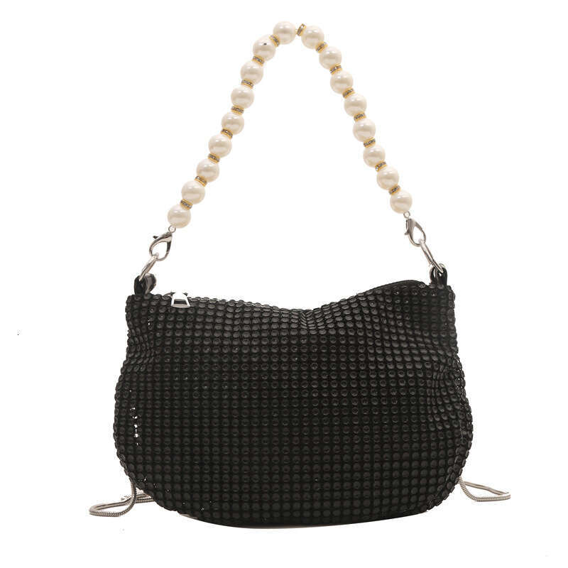 Bag, Women's Pearl Imitation Full Diamond Handbag, Party Dinner Shoulder Bag, Fashionable