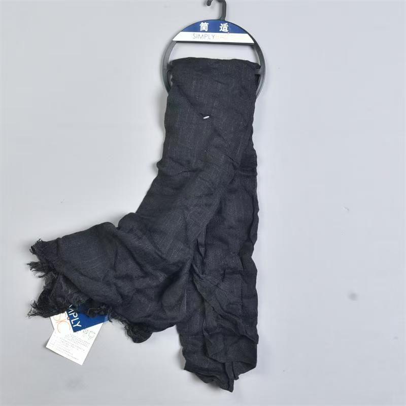 T537 boutique tassel cotton yarn sense ladies scarf spring and summer pure color all-match retro temperament thin shawl
