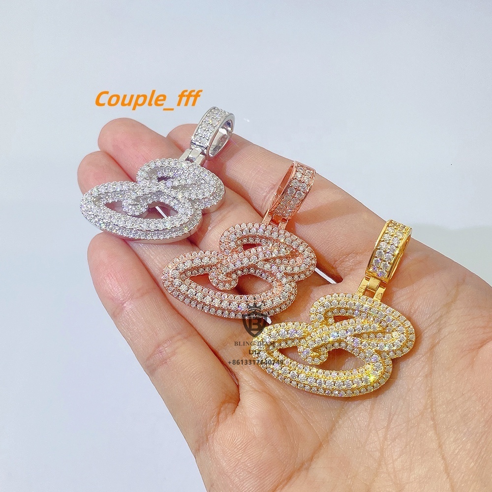 New Design Fashion Jewelry Iced Out a B C D Initial Moissanite Custom Pendant Letter Hip Hop Diamond Pendant