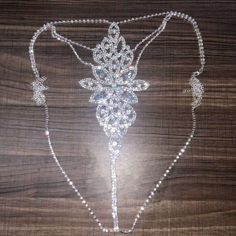 Cross-Border Hot New Arrival Body Chains Rhinestone Pattern Bra Panties Luxury Sexy Chain