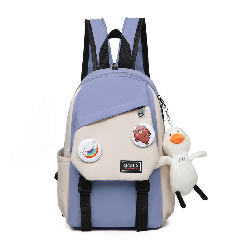 Color blocking casual backpack, versatile outdoor travel bag that can be changed from one shoulder to two shoulders