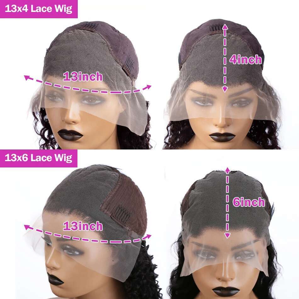 300 Density Loose Deep 13X6 Front Human Hair Wigs Brazilian 30 40 Inches Curly Water Wave HD 13X4 Lace Frontal Wig