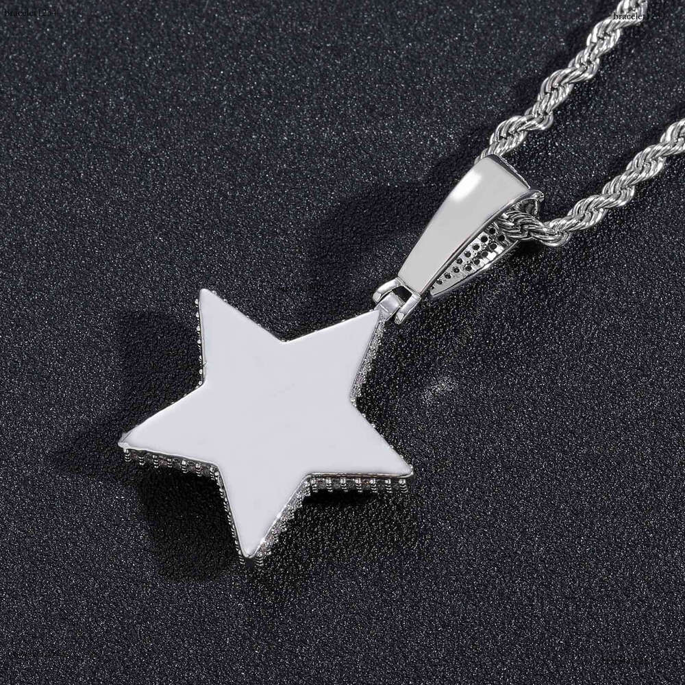 Luxury designer Hip Hop Necklace, Double Pentacle Pendant, Solid Ice out VVS Moissanite Pendant Hip Hop Necklace for men and women with free shipping