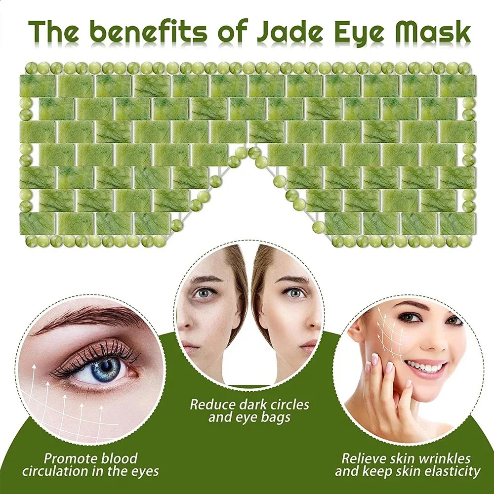 Cooling Jade Eye Mask Massager Natural Jade Eye Mask Eye for Eye Relax Sleep Massager Mask Tools Mask Care Stone Face Sleep 250418