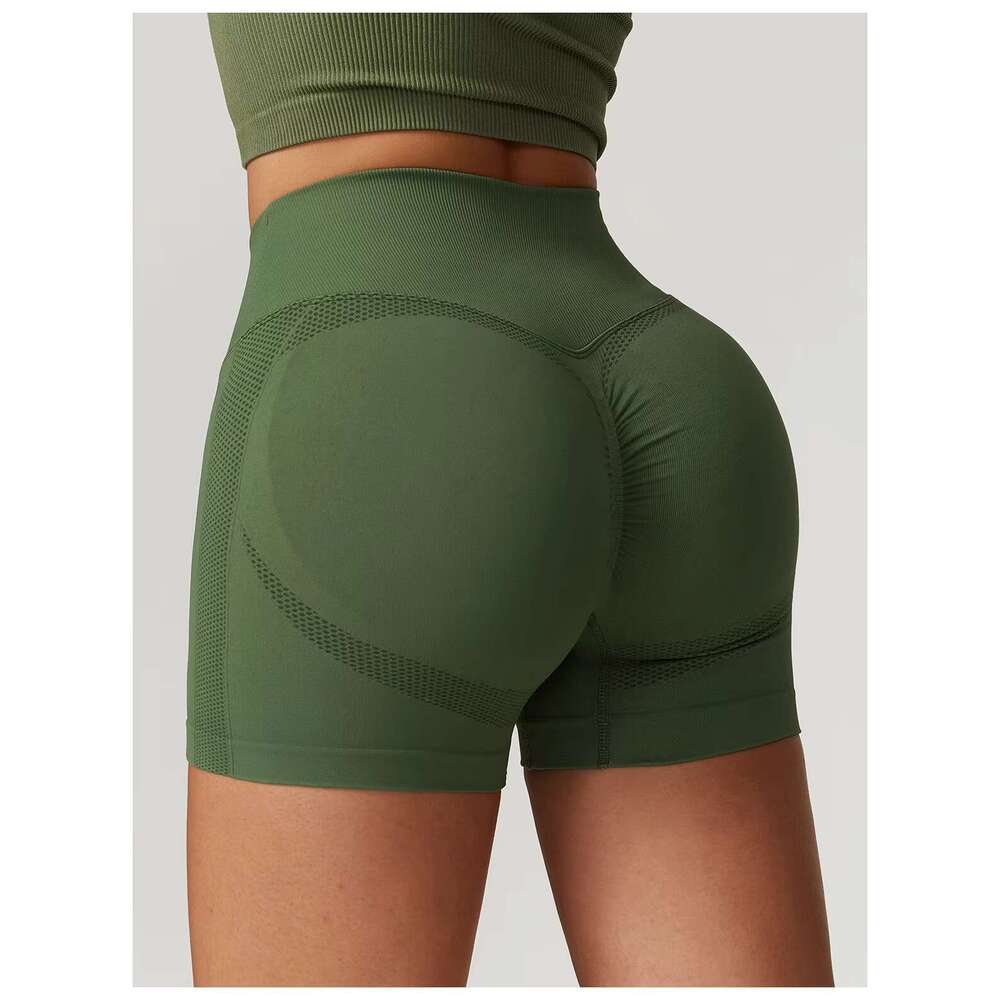 DHessentials Bashasports Peach Butt Lift Seamless Tight Yoga Wear Running High-waisted Exercise Fiess Shorts