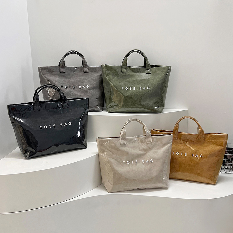 Luxury Brand Designer Bag 2025 New Designer Bag Large Capacity Kraft Paper Jelly PVC Transparent Waterproof For Work Commuting, One Shoulder Crossbody
