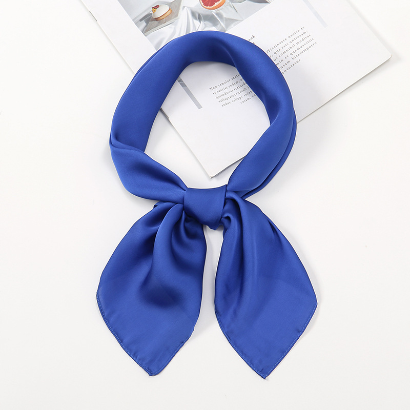 K492 Summer thin scarf pure color elegant small square scarf 70 square scarf solid color silk scarf satin square scarf