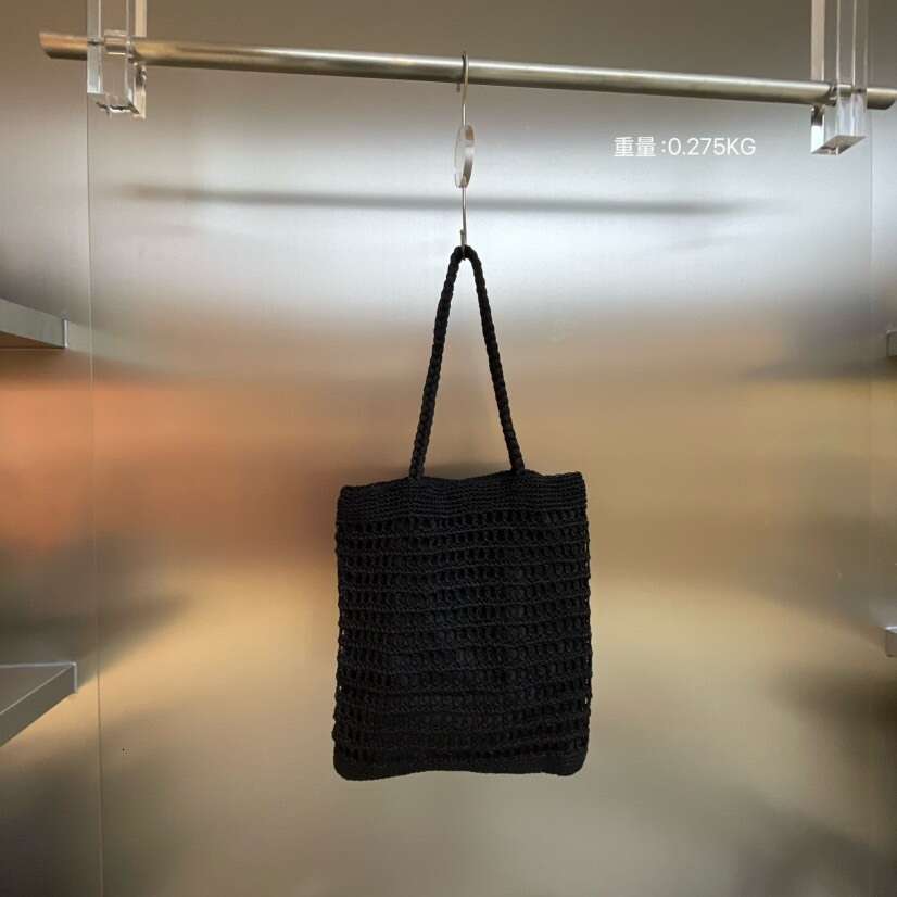 Ins Style Resort Beach Bag Leisure Cotton Rope Hollow Out Summer Versatile Forest Handmade Woven Beach Vacation Shoulder Bag Trendy KQ
