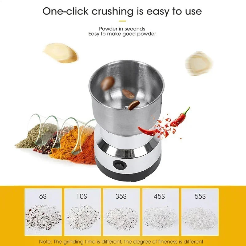 Electric Grinder Multifunctional Coffee Grinder Cereal Nuts Beans Spices Grains Grinder Machineultra-fine Baby Food Grinder 250423