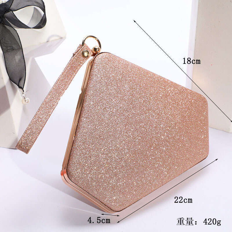 French New Fashion Banquet Women's Trendy Handheld Shoulder Reflective Sequin Evening Wedding Makeup Bag