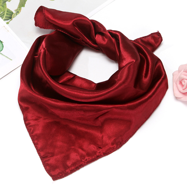 K493 New monochrome solid color professional square scarf performance men and women small scarf stewardess bank 50 color small square scarf