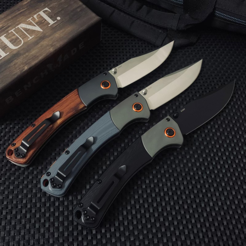 BM 15080 Folding Pocket Knife Damascus Blade Sourwood / G10 Handle Hunting Knife Outdoor EDC Camping Survival Tactical Tools