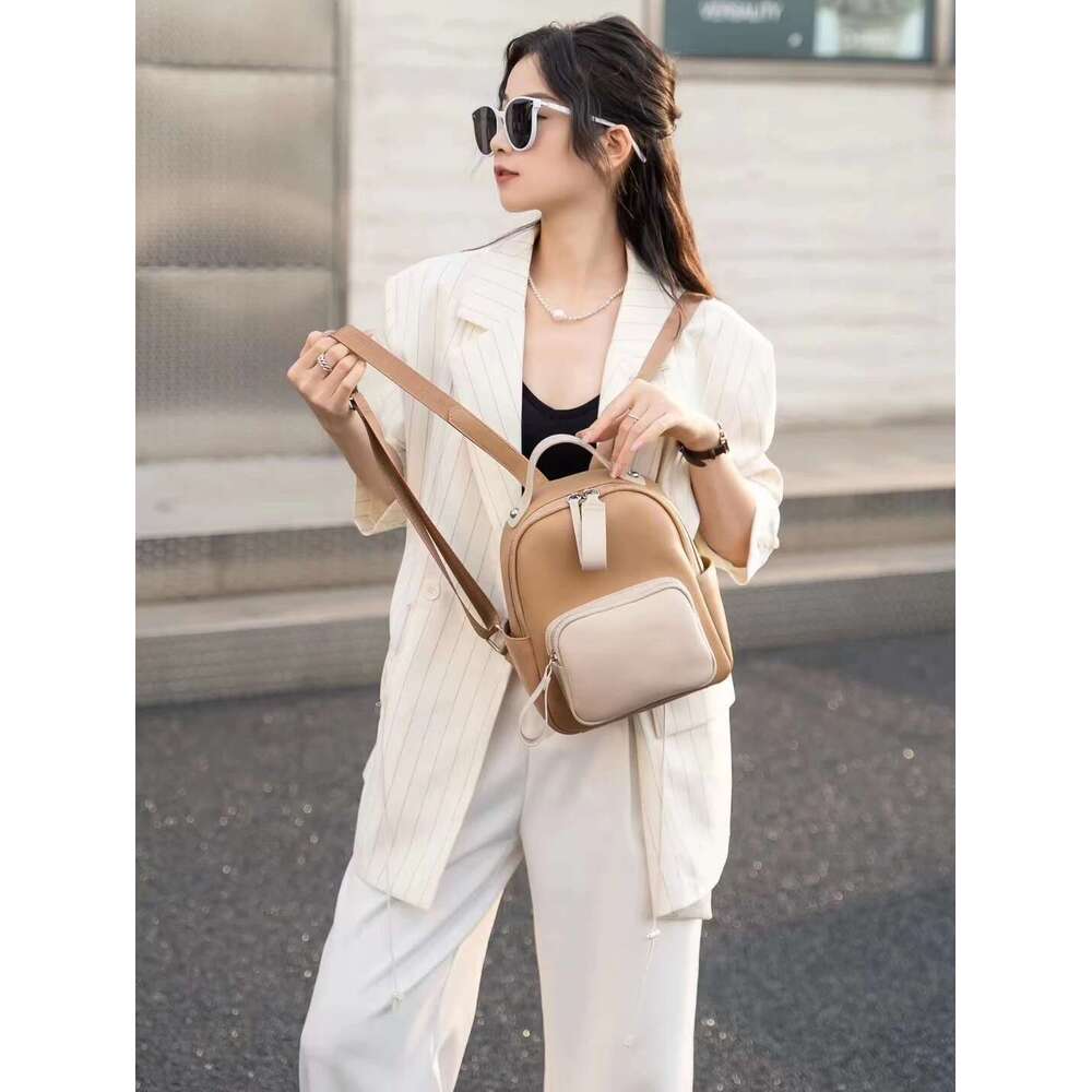 New Color Contrast Multifunctional Leisure Light Double Shoulder Fashion Japanese And Korean Small Backpack Designer's bag Designer's bag