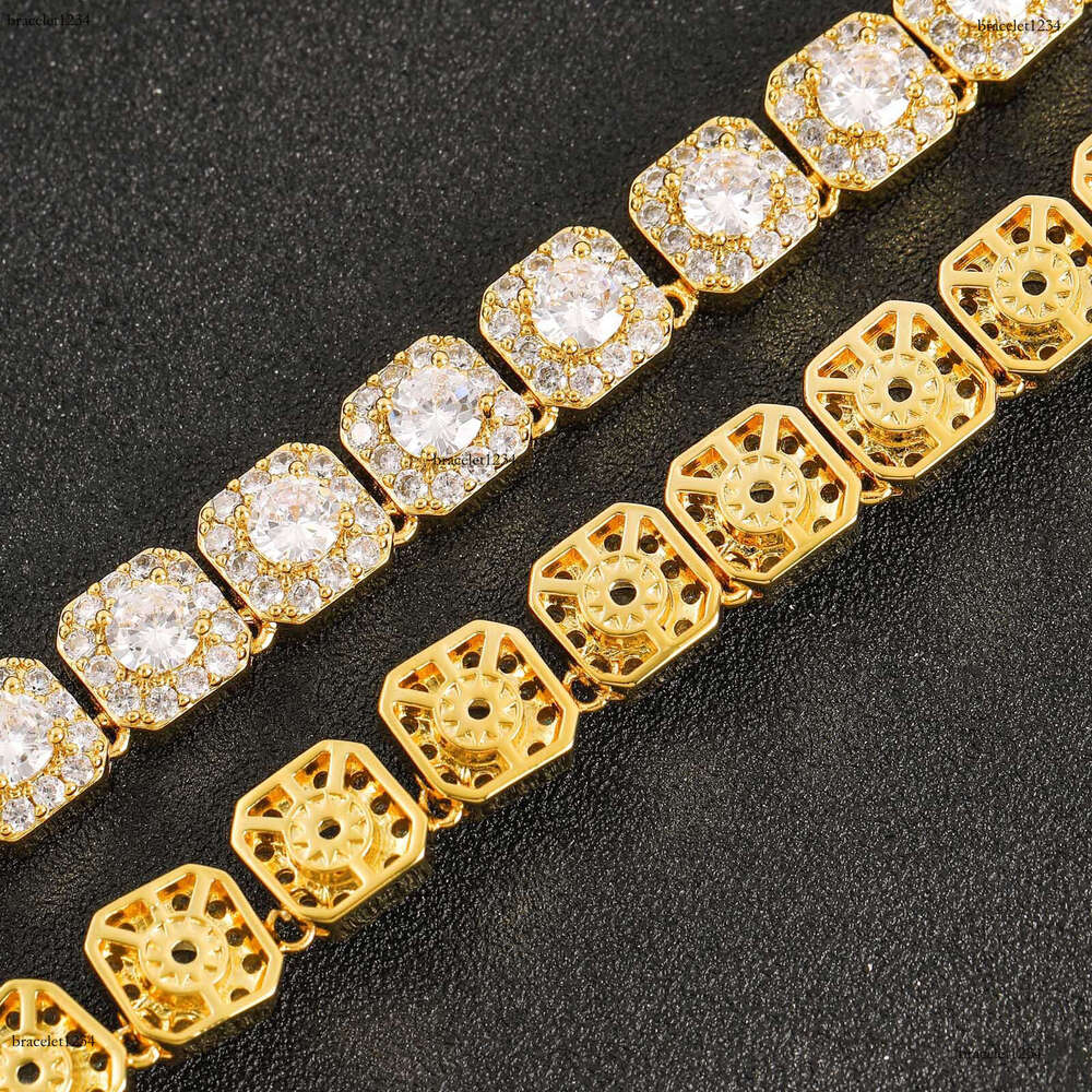 Luxury designer Solid rock sugar chain 10mm inlaid with ice VVS Moissanite necklace, necklace bracelet for men and women Free delivery