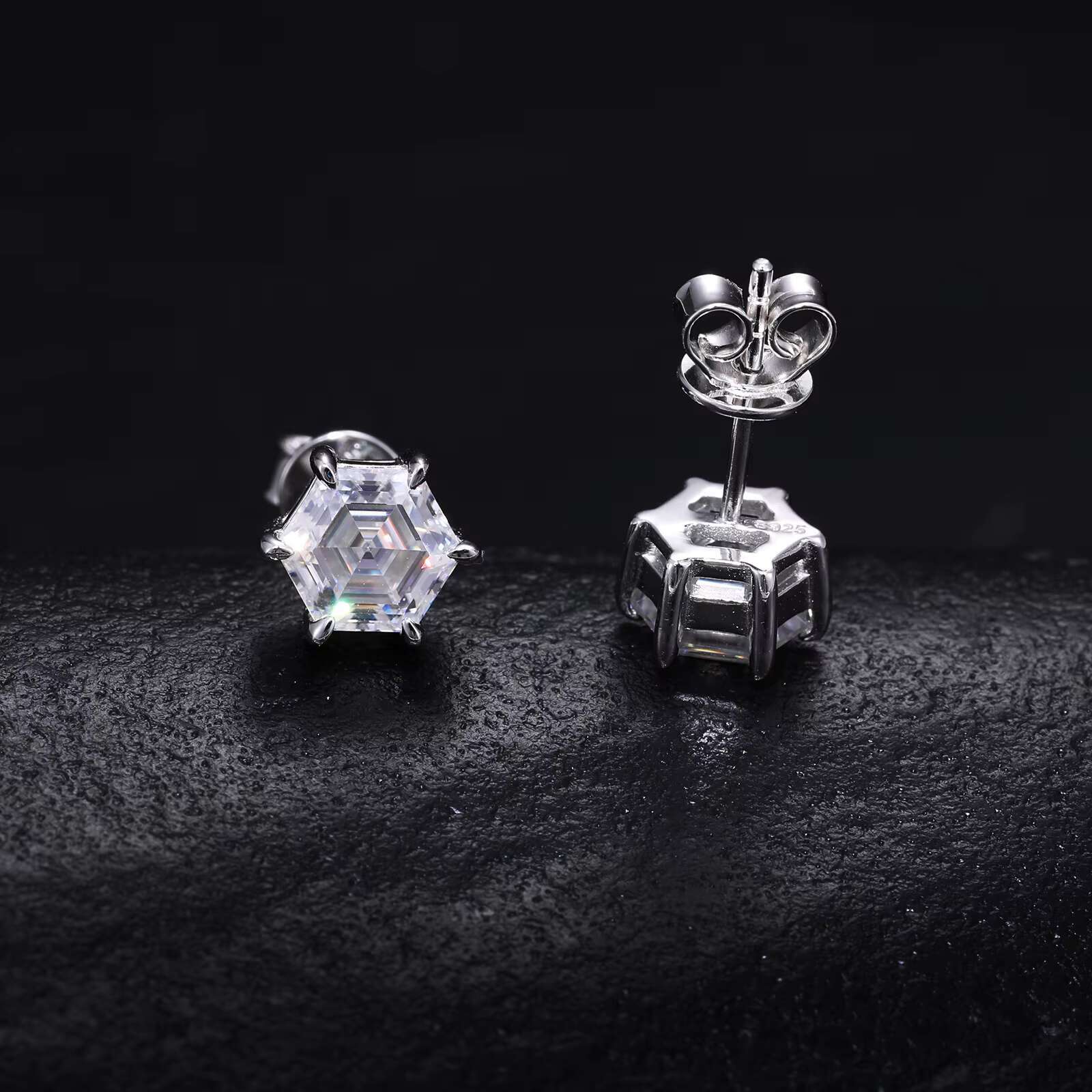18K Gold Plated 925 Silver Moissanite Earrings Durable Anti Allergic Ear Stud Jewelry