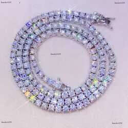 mossanite tennis chainFine jewelry sterg sier vvs moissanite necklace dia