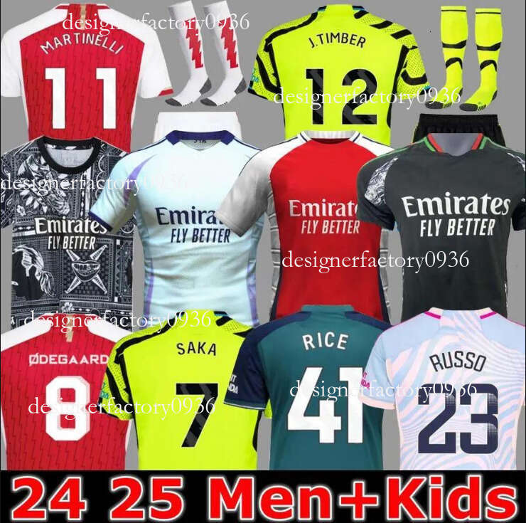 23 24 25 SAKA ARSEN Home AWAY third soccer jerseys ODEGAARD RICE SALIBA MARTINELLI THOMAS NICOLAS SMITH ROWE G.JESUS TIERNEY 2024 2025 Men Kids football shirt