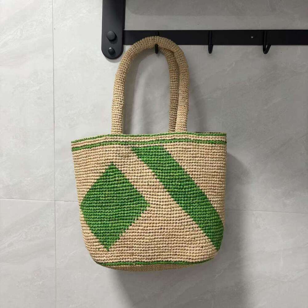 Ins Style Resort Beach Bag Straw Bag For Women In Summer Cute Cherry Lafite Grass Woven Beach Vacation Bag Simple Handbag KQ