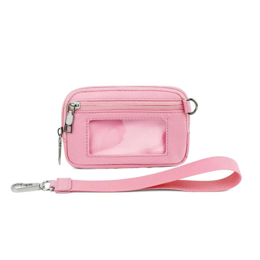 DHgadgets New Arrival Custom Detachable Pouch Summer Wristlet Keychain Coin Purse Nylon PVC Pocket Card Holder Bracelet Wallets Bags