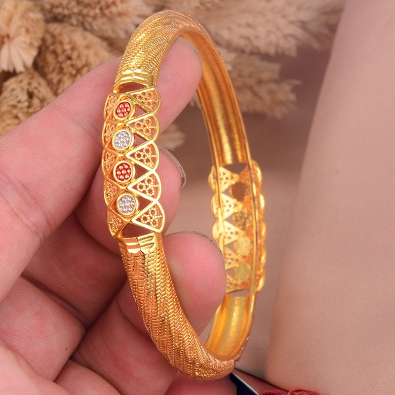 22k Gold bracelet with unique ethnic style, niche, simple, versatile and elegant for women palace style designer bracelet women luxury jewelry bracele - view 5