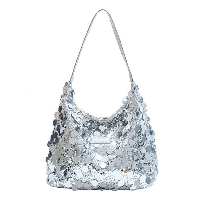 This Year's Popular Niche Design Large Sequin Tote 2024 Fashionable And Casual New Style Single Shoulder Underarm Bag For Women