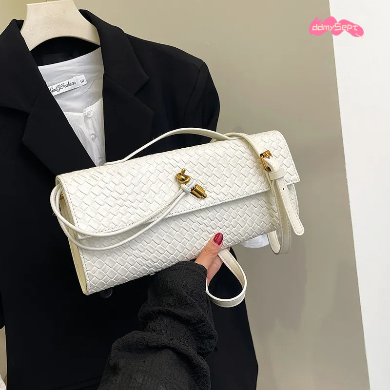 Luxury Brand Designer 2025 New Woven Baguette Bags Texture Handbag Simple Soft Leather Single Shoulder Crossbody Women's Bag ddmysept